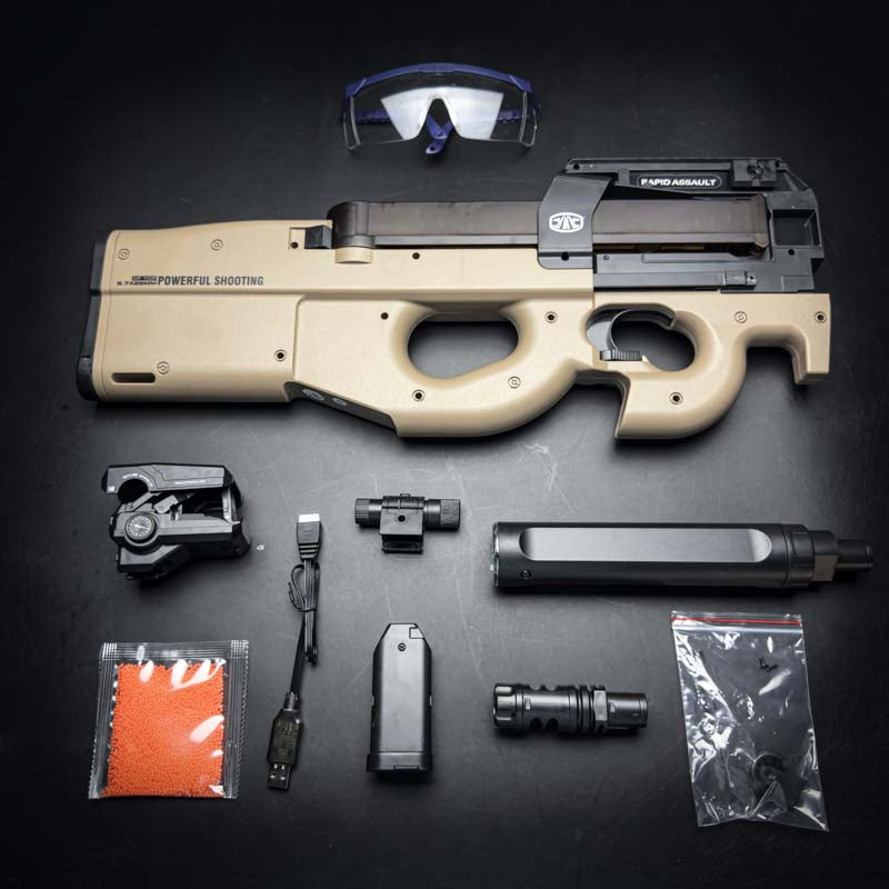 P90 Gel Blaster brown accessories